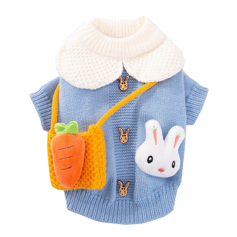 New Cute Cat Clothes Hair proof Autumn Puppet Kitten English Short Blue Cat Pet Autumn Winter Cat Sweater