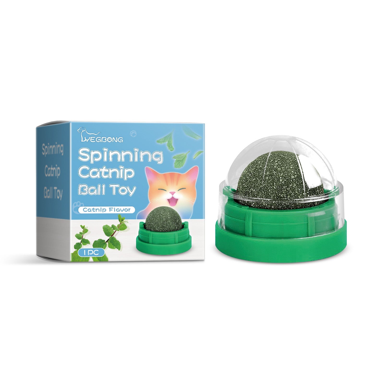 Mint-Flavored Rotating Cat Ball Toy Chew Toy Tooth Cleaning Care Rotating Mint Ball