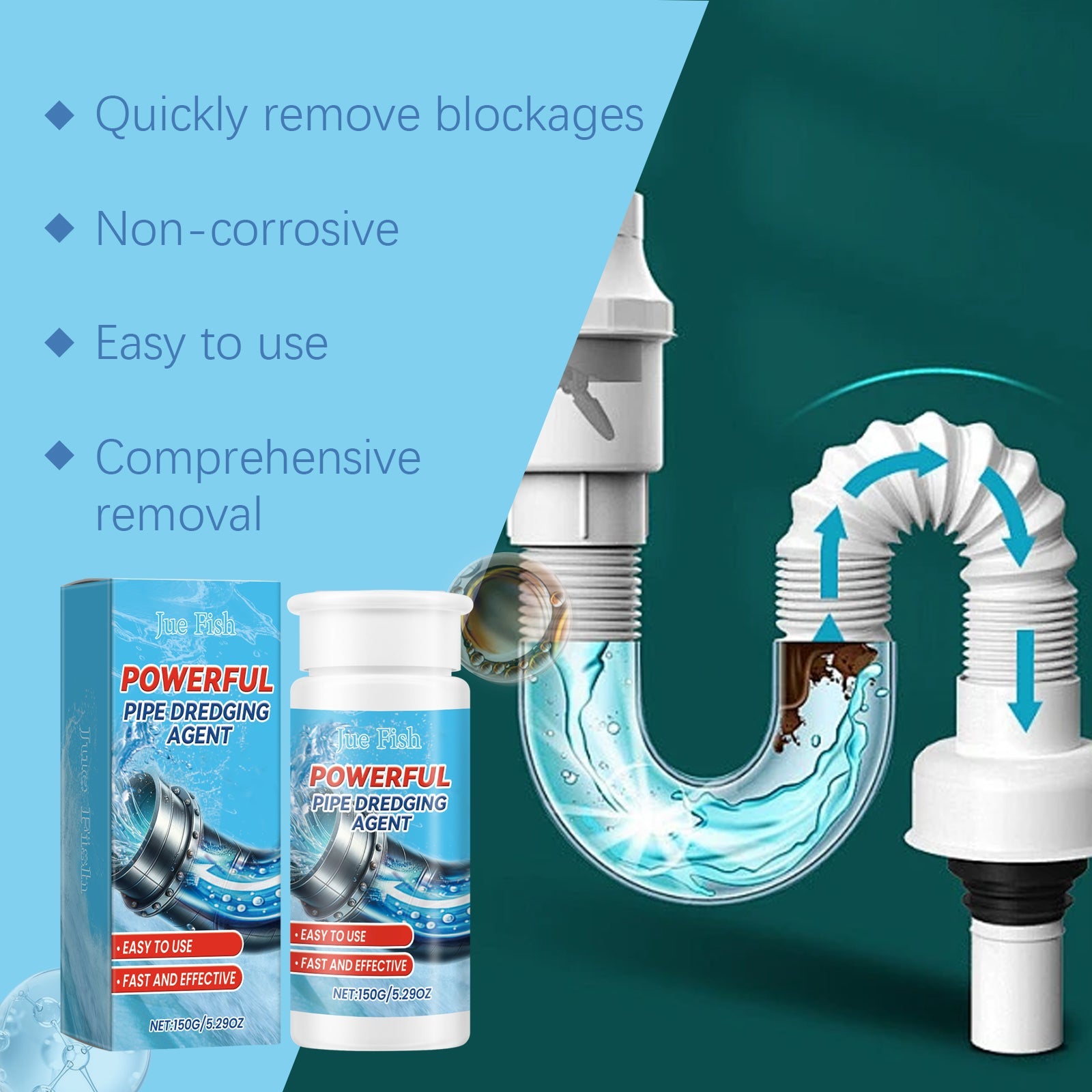 Pipe Dredge Agent Sink Drain Kitchen Toilet Pipe Quick Dredge Clean Decontaminate