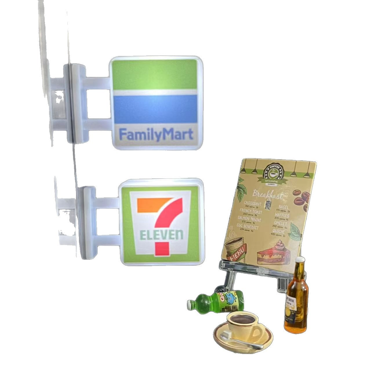 Creative refrigerator stickers convenience store lights illuminated magnetic home decorations