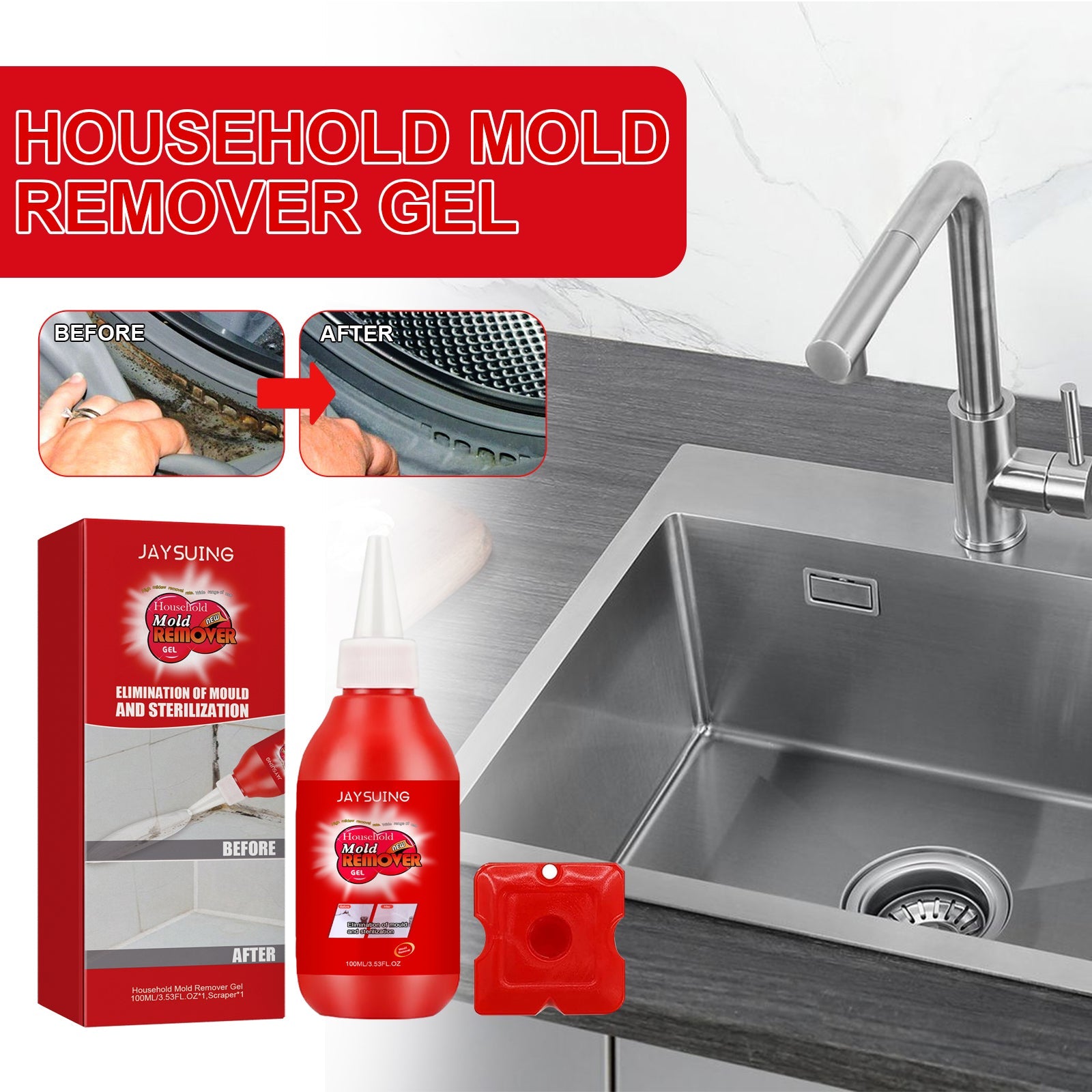 Mildew Removal Gel Cleaner For Kitchen Refrigerator Bathroom Wall Tile Mildew Stains