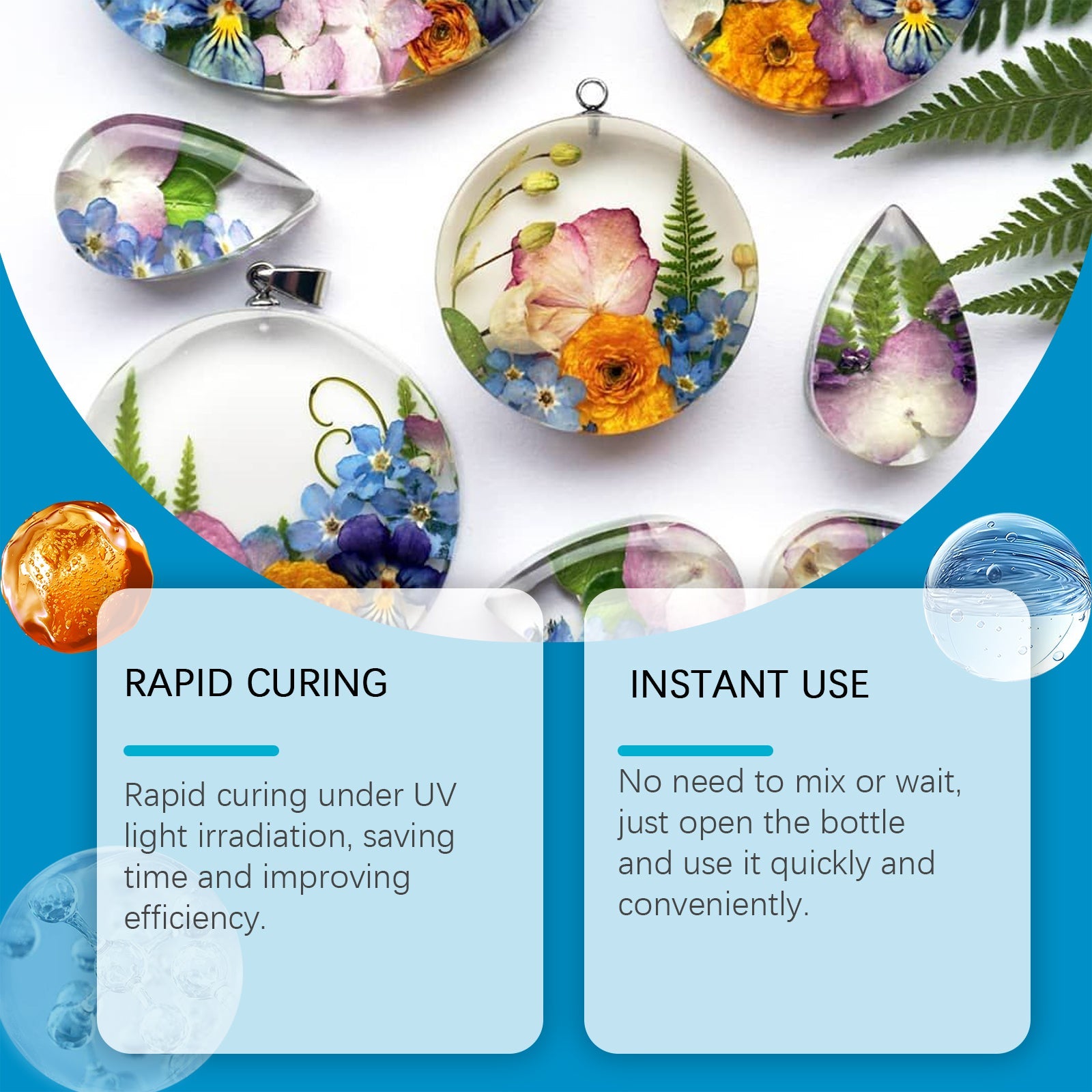 Creative Resin Glue, High Transparent Resin Drop Glue Diy Hand-Made Shadowless Glue Quick Dry Drop Glue