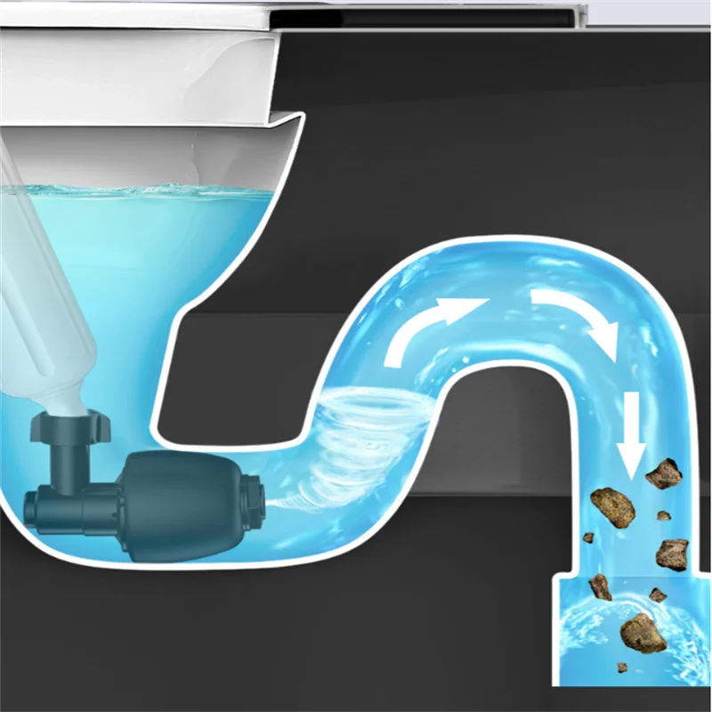 Toilet Dredge Sewer Household Artifact WC Pipeline Blockage Tool Suction High Pressure Pneumatic Pipe Dredger Unblocker