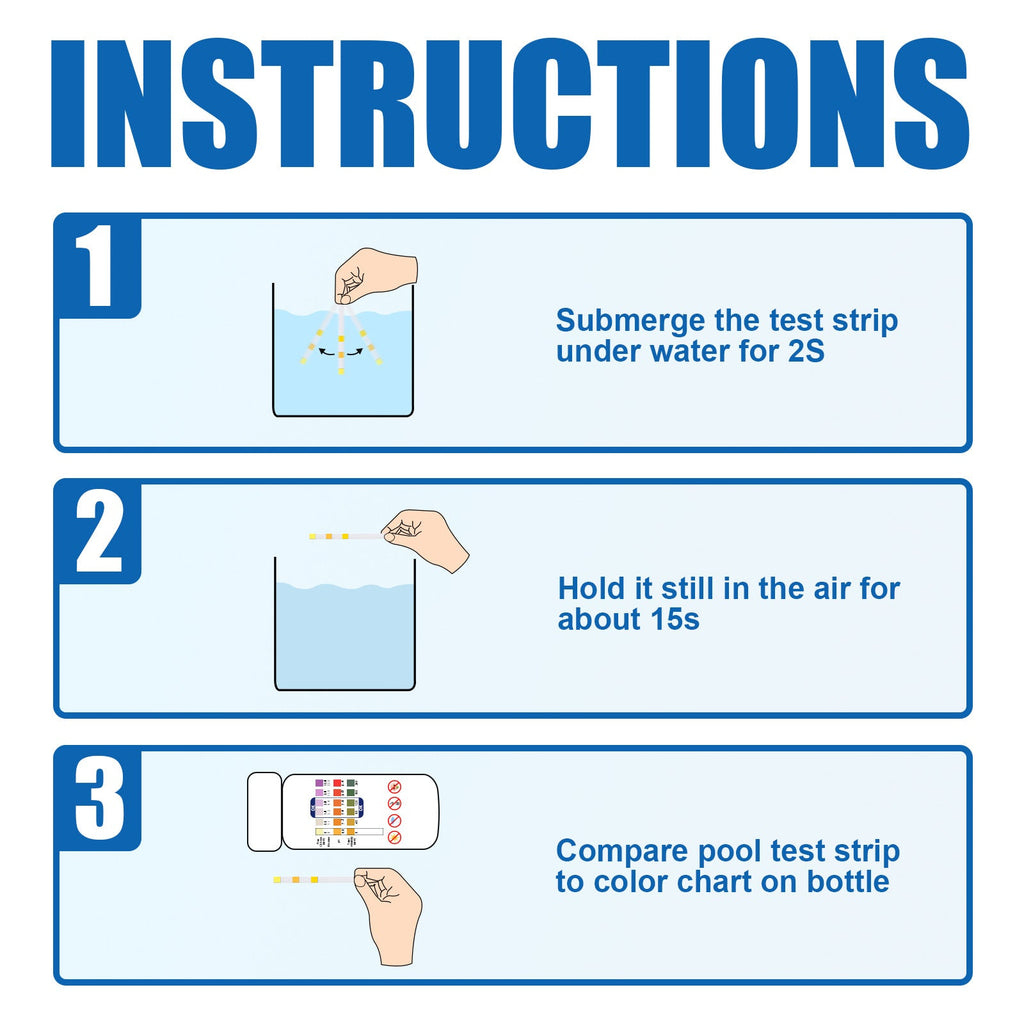 3-In-1 Ph Test, Paper Pool Water Quality Total Alkalinity Hardness Pool Clean Water Ph Test Strip