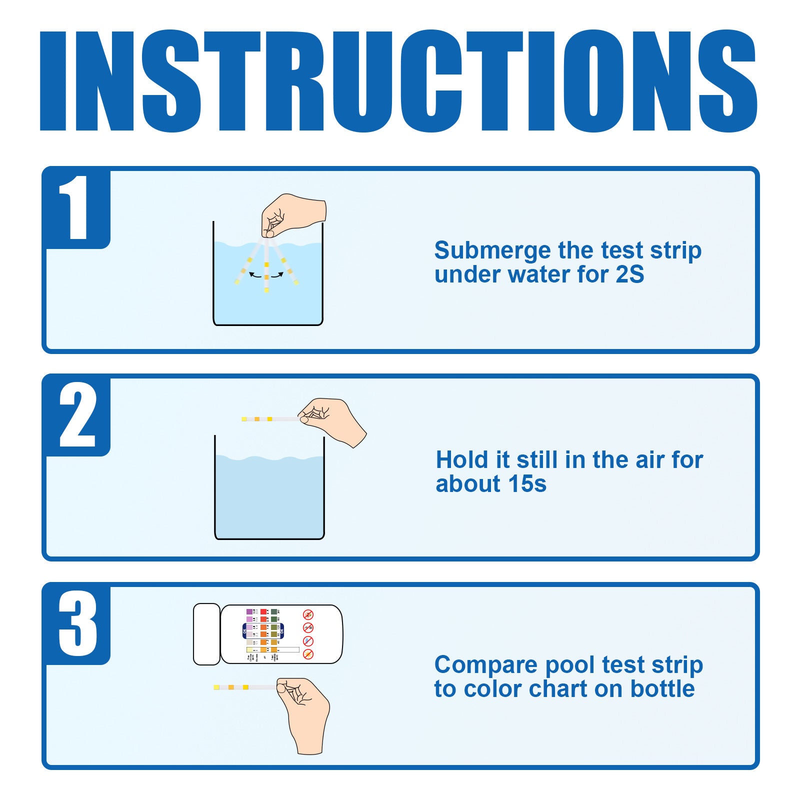 3-In-1 Ph Test, Paper Pool Water Quality Total Alkalinity Hardness Pool Clean Water Ph Test Strip