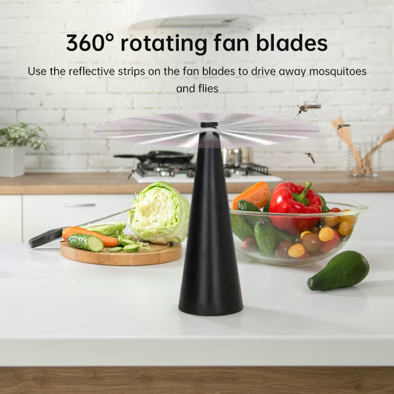Portable fly fans, tabletop fly killers. Keep flies and insects away from food, for outdoor kitchens and restaurants. 2 units.