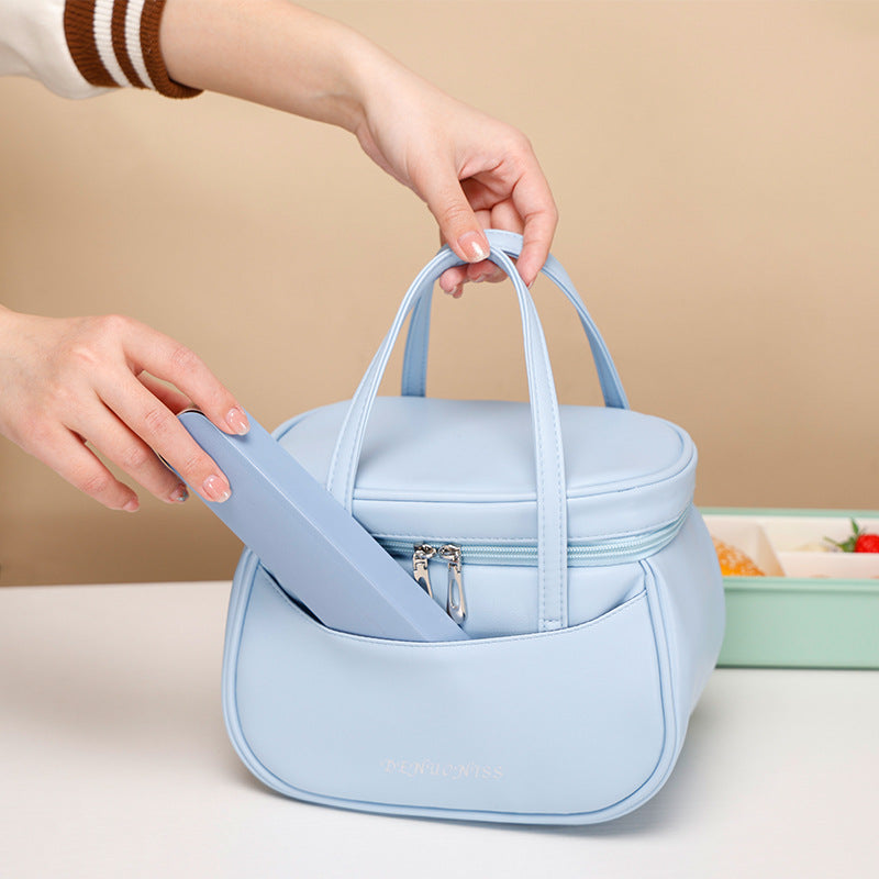 Mini fashion office PU high seal waterproof lunch box bag insulation lunch bag
