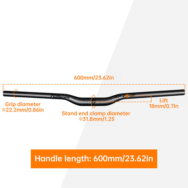 TOSEEK Carbon Fiber MTB Handlebar, 31.8mm, One-piece, Swallow-shaped - Ideal for Mountain Bikes