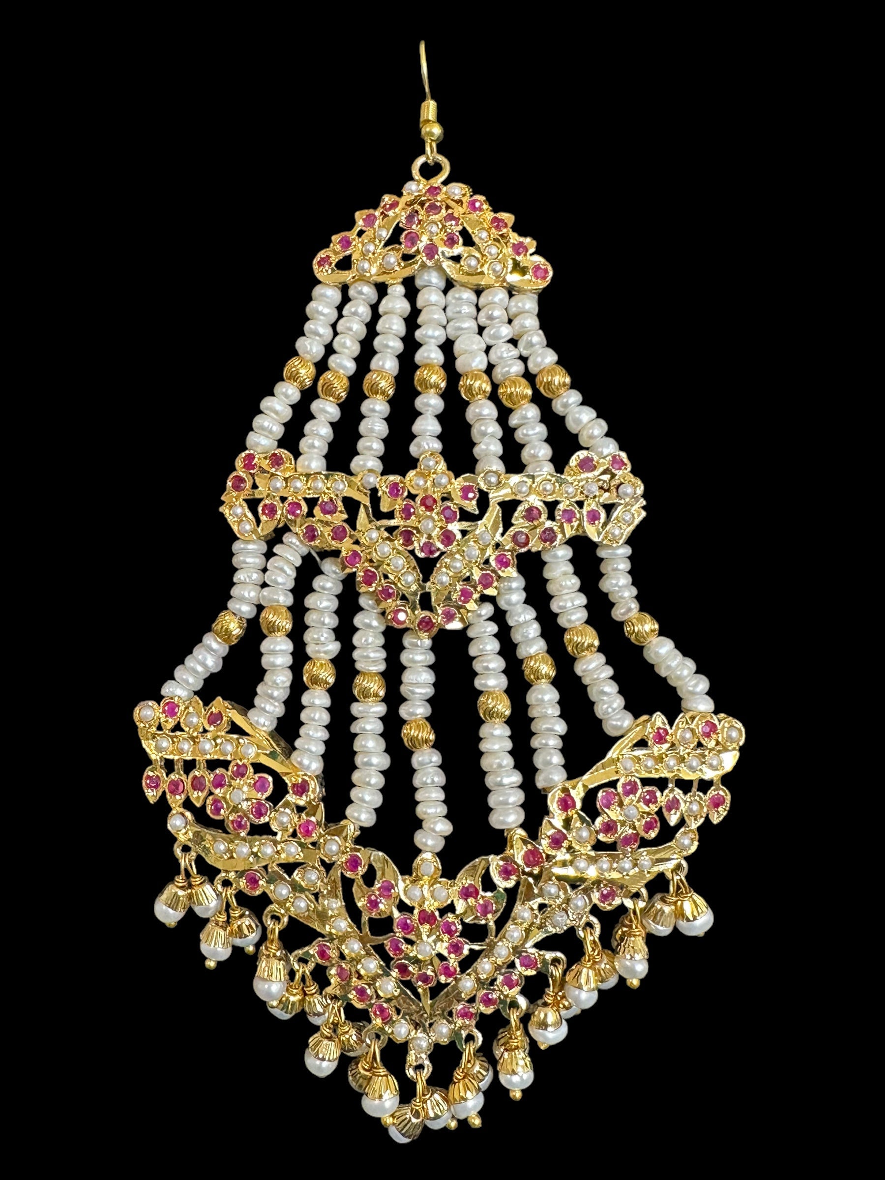 DJHR98 ASMITA jhoomar  in fresh water pearls ( READY TO SHIP  )