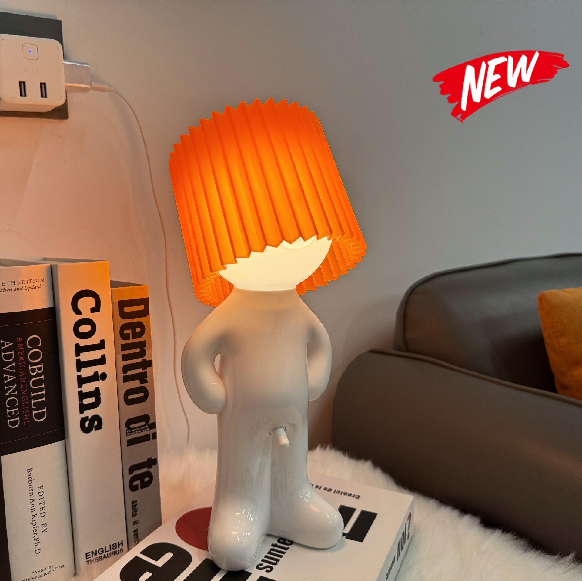 USB plug-in creative MR P shy desk lamp a little shy boy naughty night light without plug