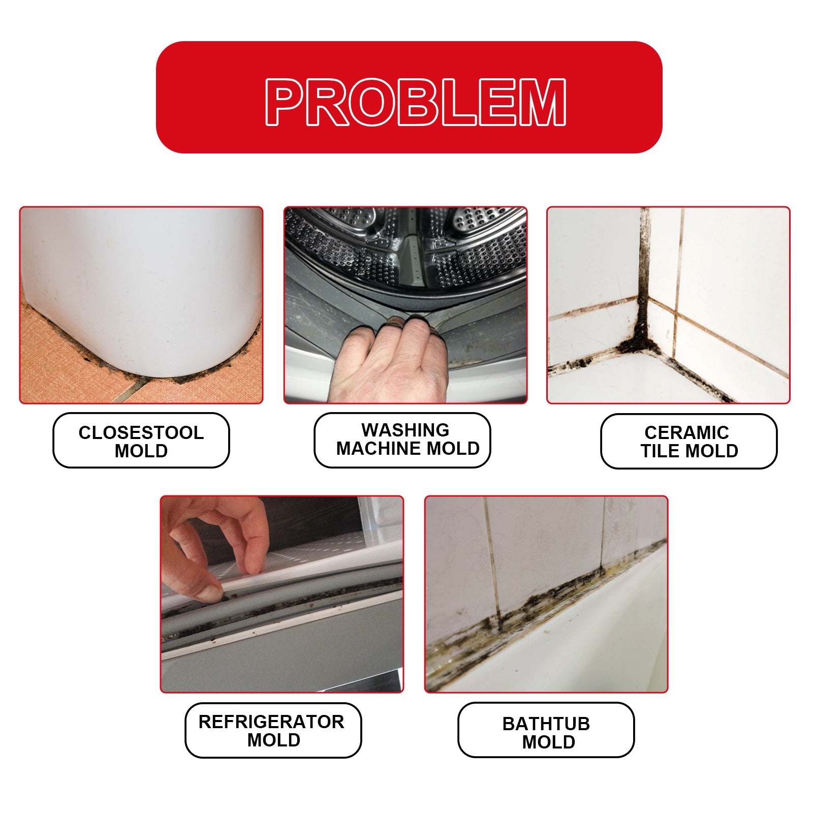 Mildew Removal Gel Cleaner For Kitchen Refrigerator Bathroom Wall Tile Mildew Stains