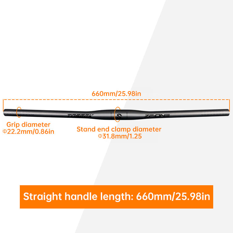 TOSEEK Carbon Fiber MTB Handlebar, 31.8mm, One-piece, Swallow-shaped - Ideal for Mountain Bikes