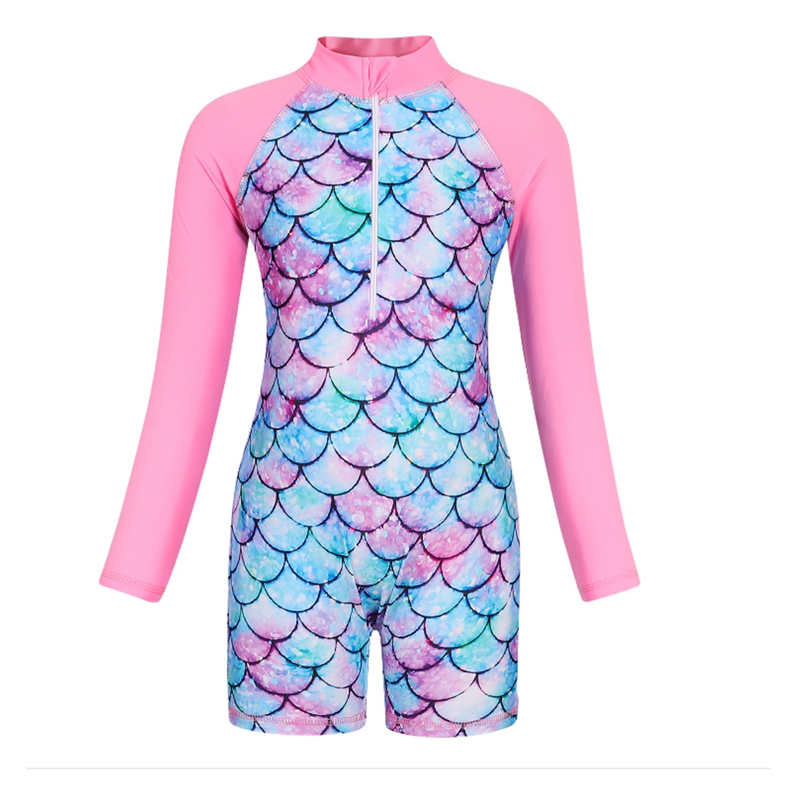 children's sun protection surfing suit girls' swimsuit long sleeved quick drying girls' one-piece mermaid swimsuit