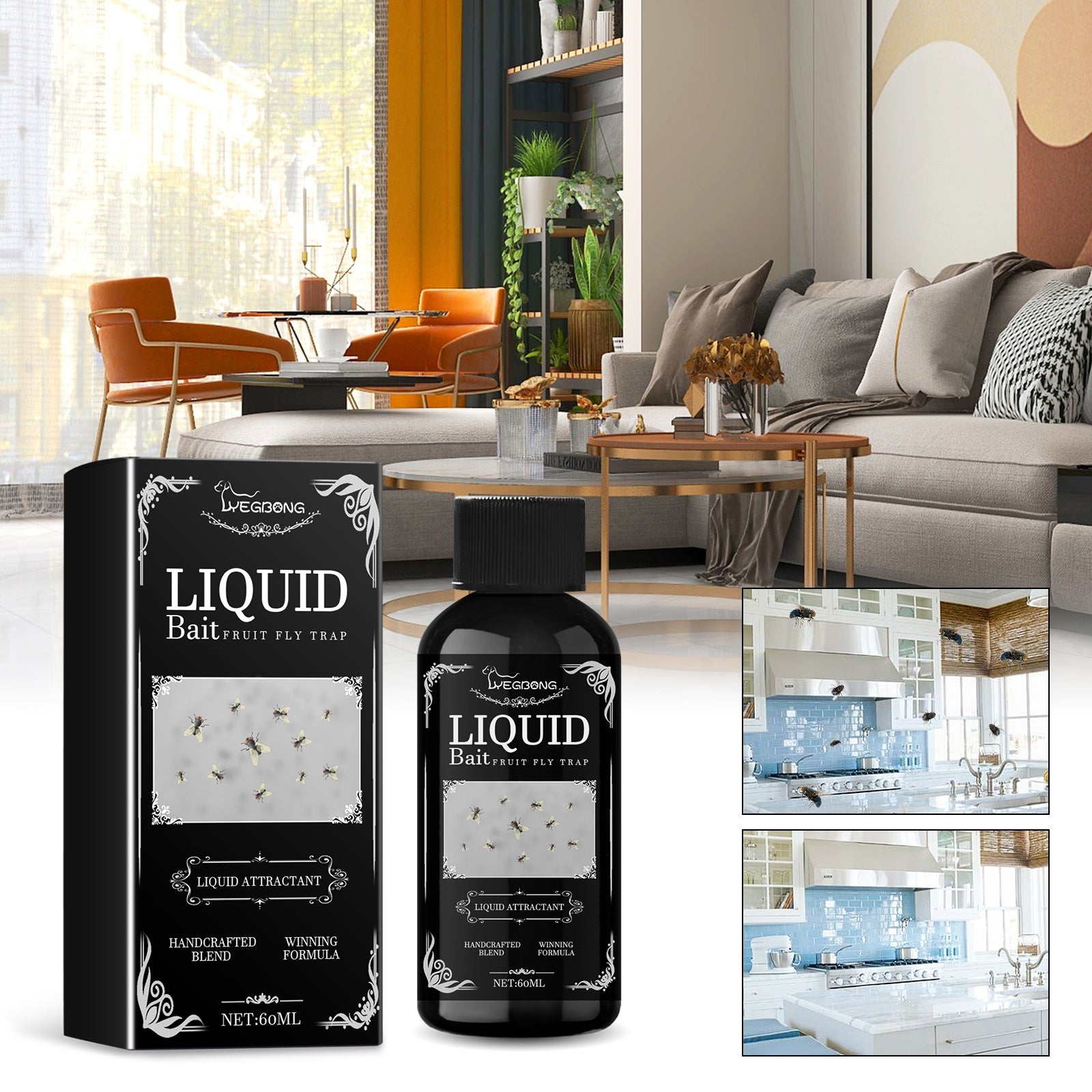 Fruit Fly Trapping Supplement Fly Mosquito Baits Living Room Kitchen Household Fly Trapping Solution