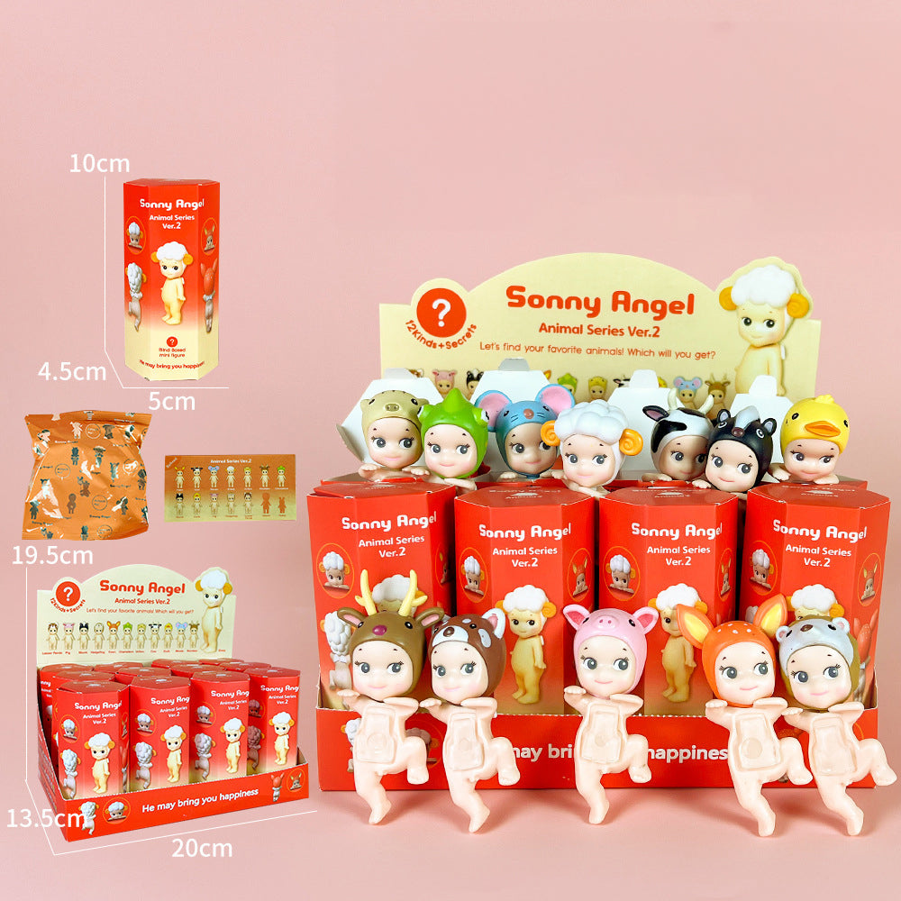 Party Angel Cheek Blind Box Car Ornament Mobile phone Decoration Handmade Anime Doll Finished End Box