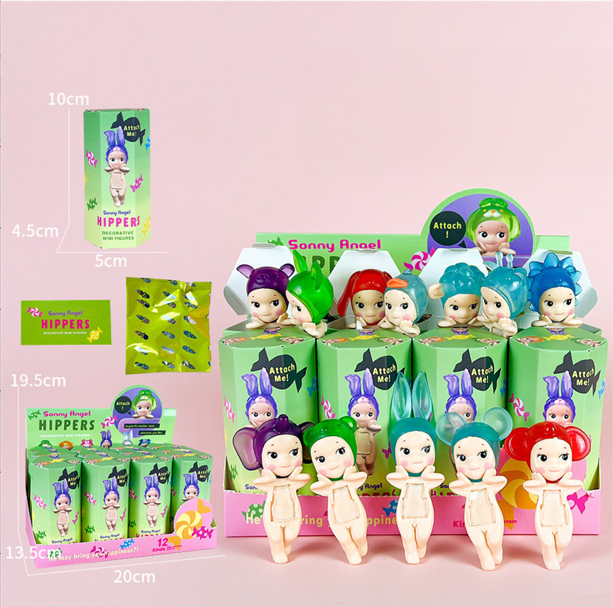 Party Angel Cheek Blind Box Car Ornament Mobile phone Decoration Handmade Anime Doll Finished End Box