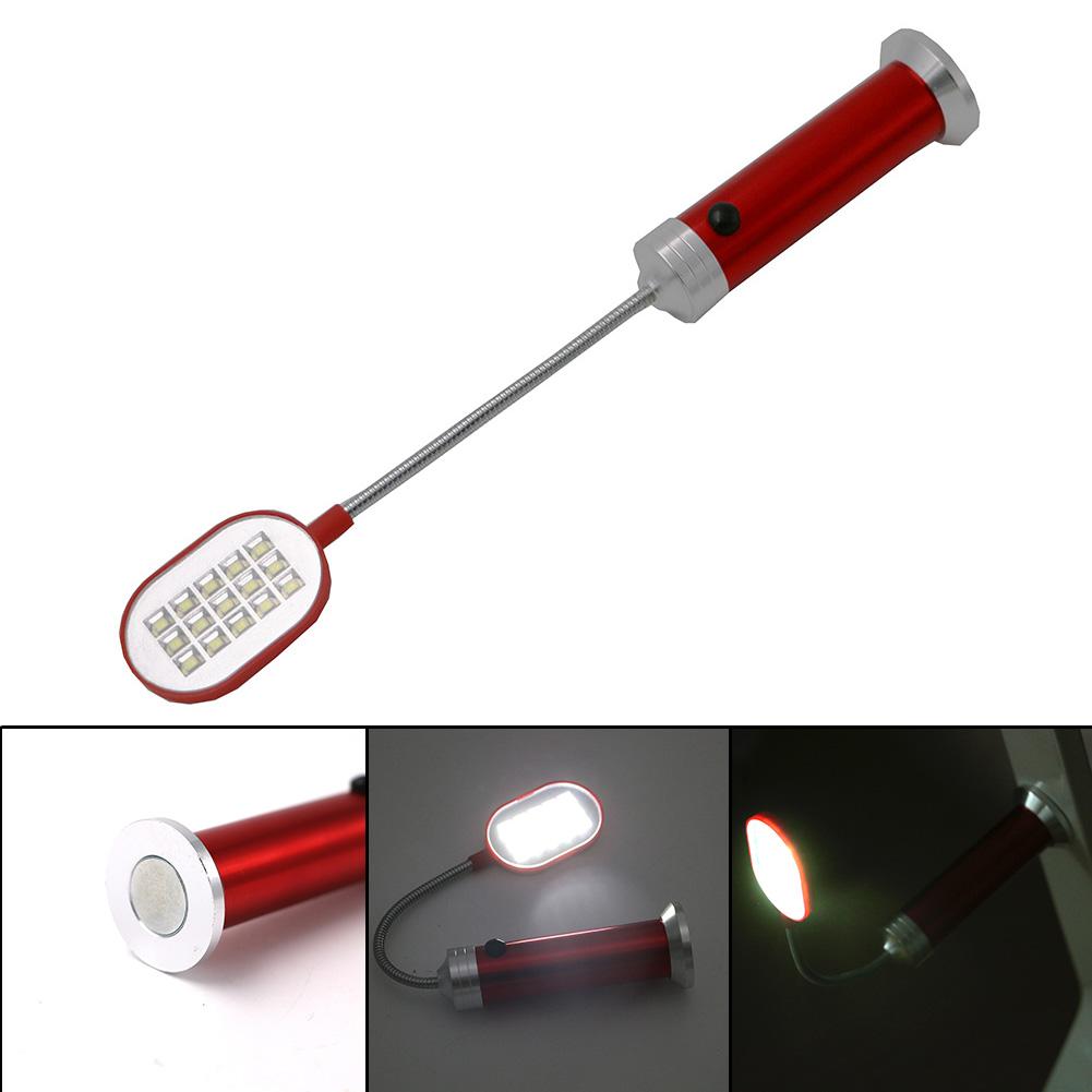 LED Flashlight Flexible 1 Mode Aluminum Desk Light Lamp 15 LED  With Magnet Torch Perfect Companion Light