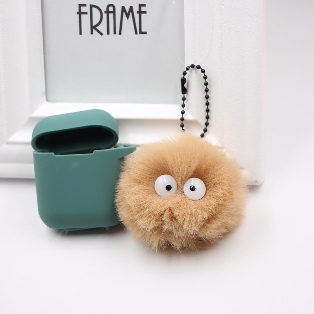 Spirited Away Dust Elf briquettes keychain pendant plush round student bag key pendant gift