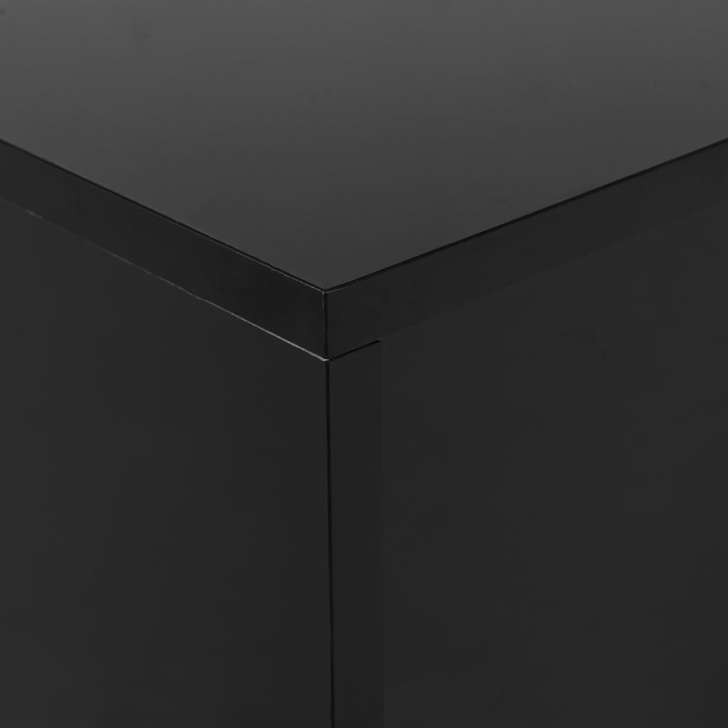 ON-TRANS 47.2 inch x 31.4 inch multifunctional rectangular sofa table with 2 drawers and gold wood grain leg center table, black