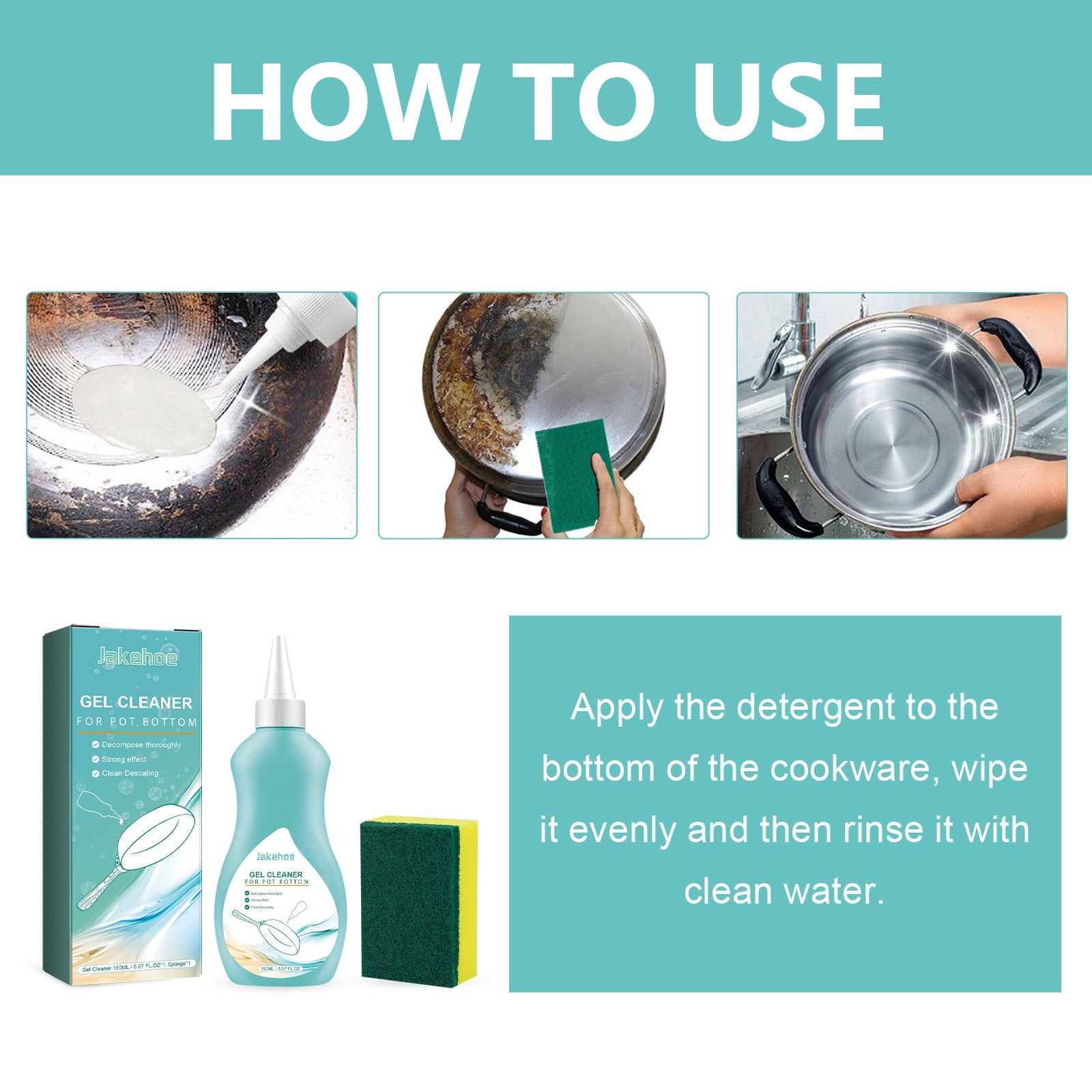 Gel Cleaner For Pot Bottom, Kitchen Cooktop With Cleaning Oil Stains And Rust Remover