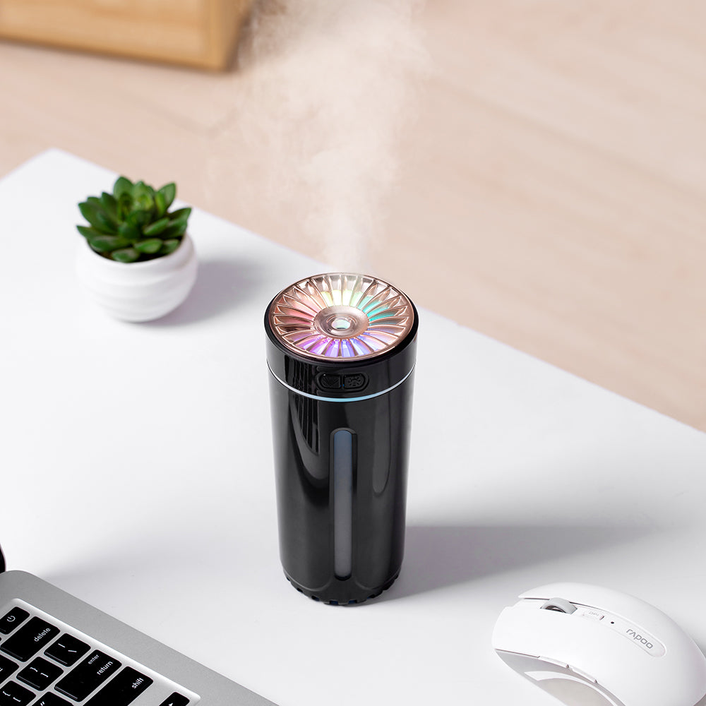 New small large fog volume silent portable usb car aromatherapy phantom cup colorful night light car humidifier