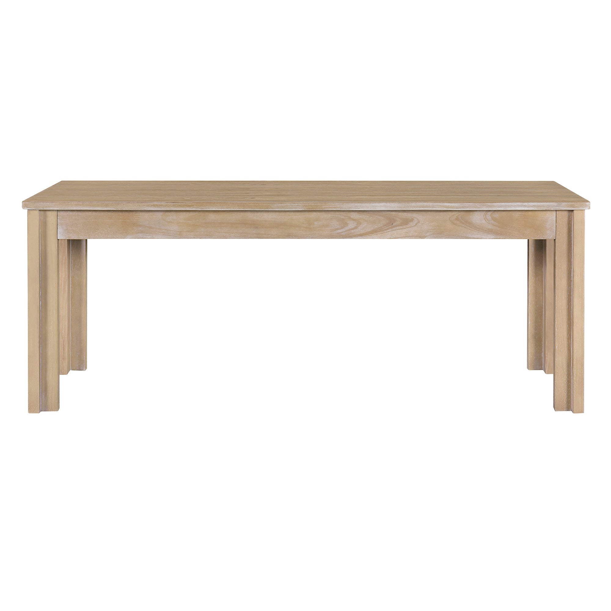 TREXM 3-piece retro dining table, rectangular stand table, and 2 4-person wooden stools (made of natural wood)