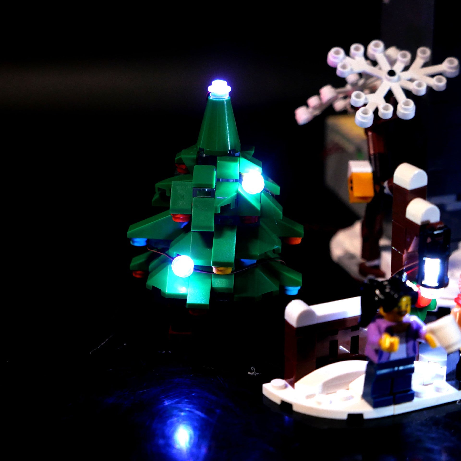 DIY building block lighting compatible with LEGO 10293 Santa Claus driving LED remote control lights