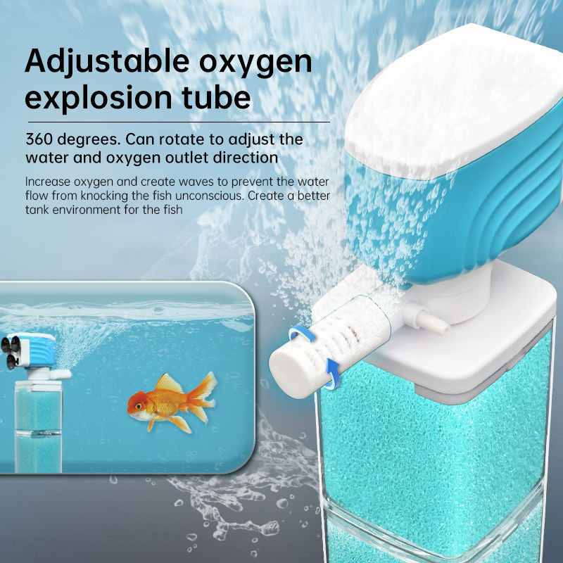 Multifunctional Aquarium Sponge Filter: Water Purifier, Pump, Wave Maker, with Suction Cup & Air Pump