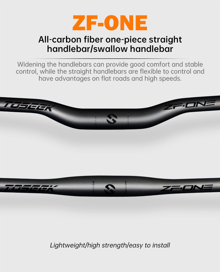 TOSEEK Carbon Fiber MTB Handlebar, 31.8mm, One-piece, Swallow-shaped - Ideal for Mountain Bikes