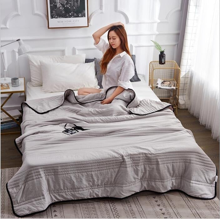 Summer Quilt Air Conditioning Quilt Solid Color Quilted Single and Double Quilt Vacuum Solid Color Summer Cool Quilt