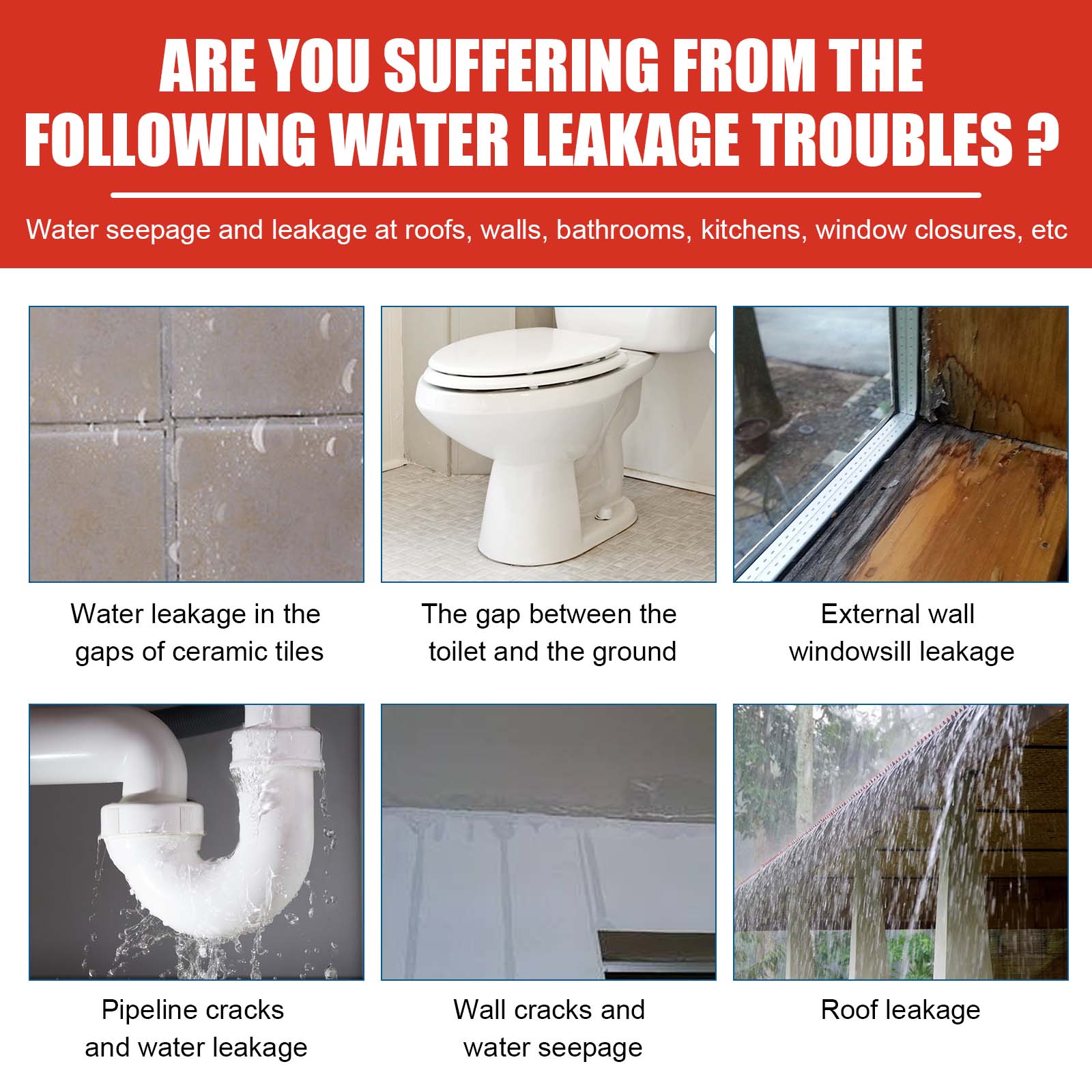 Waterproof Adhesive, Roof Bathroom Kitchen Wall Waterproof Free Smashing Brick Leakproof Paint