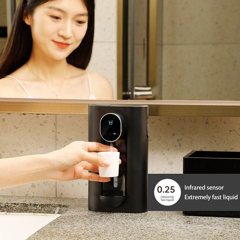 Household Bathroom Mouthwash Cups Wall Mounted Mouth Wash Machine Black Mouthwash Dispenser