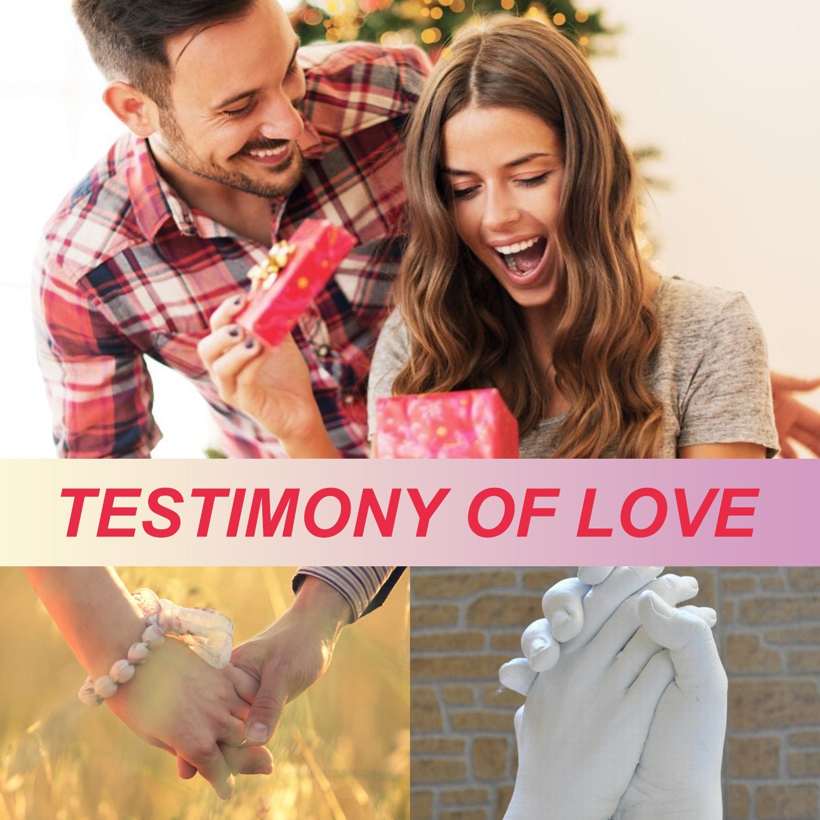 Couple Hand Model Clone Powder, Valentine's Day Diy Gift 3d Hand Model Crafts Creative Home Decoration