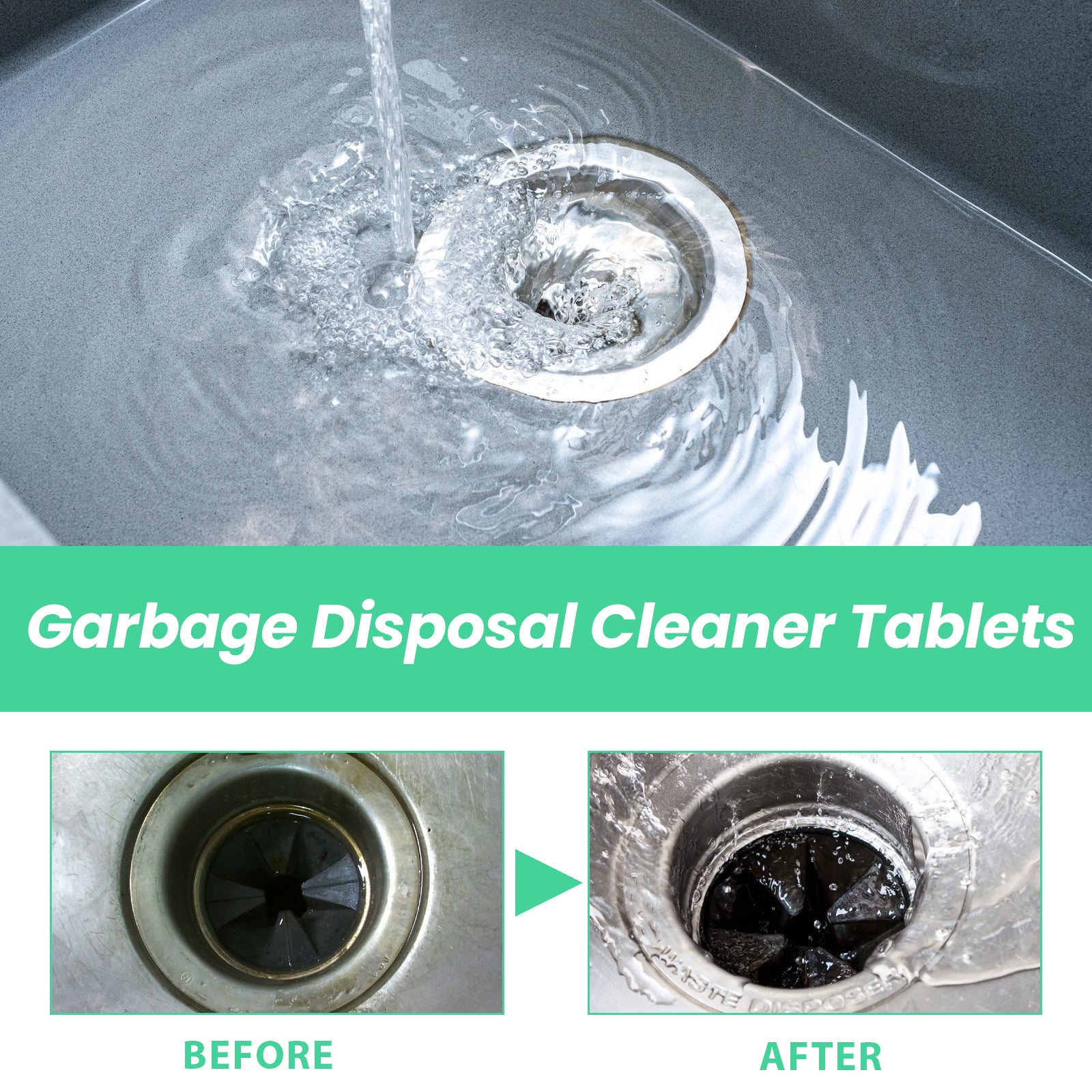 Garbage Disposal Cleaning Block, Kitchen Food Waste Disposal Agent Pipeline Cleaning Block