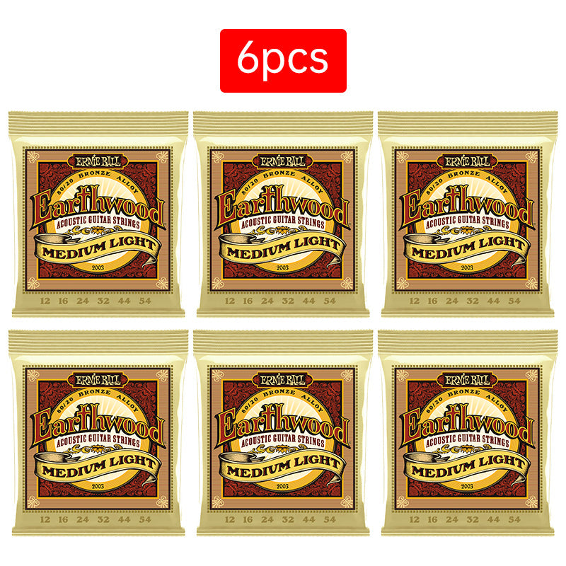 6 sets of Ernie Ball Slinky guitar strings (models 2003, 2215, 2223, 2221, nickel - wound) for electric & acoustic guitars