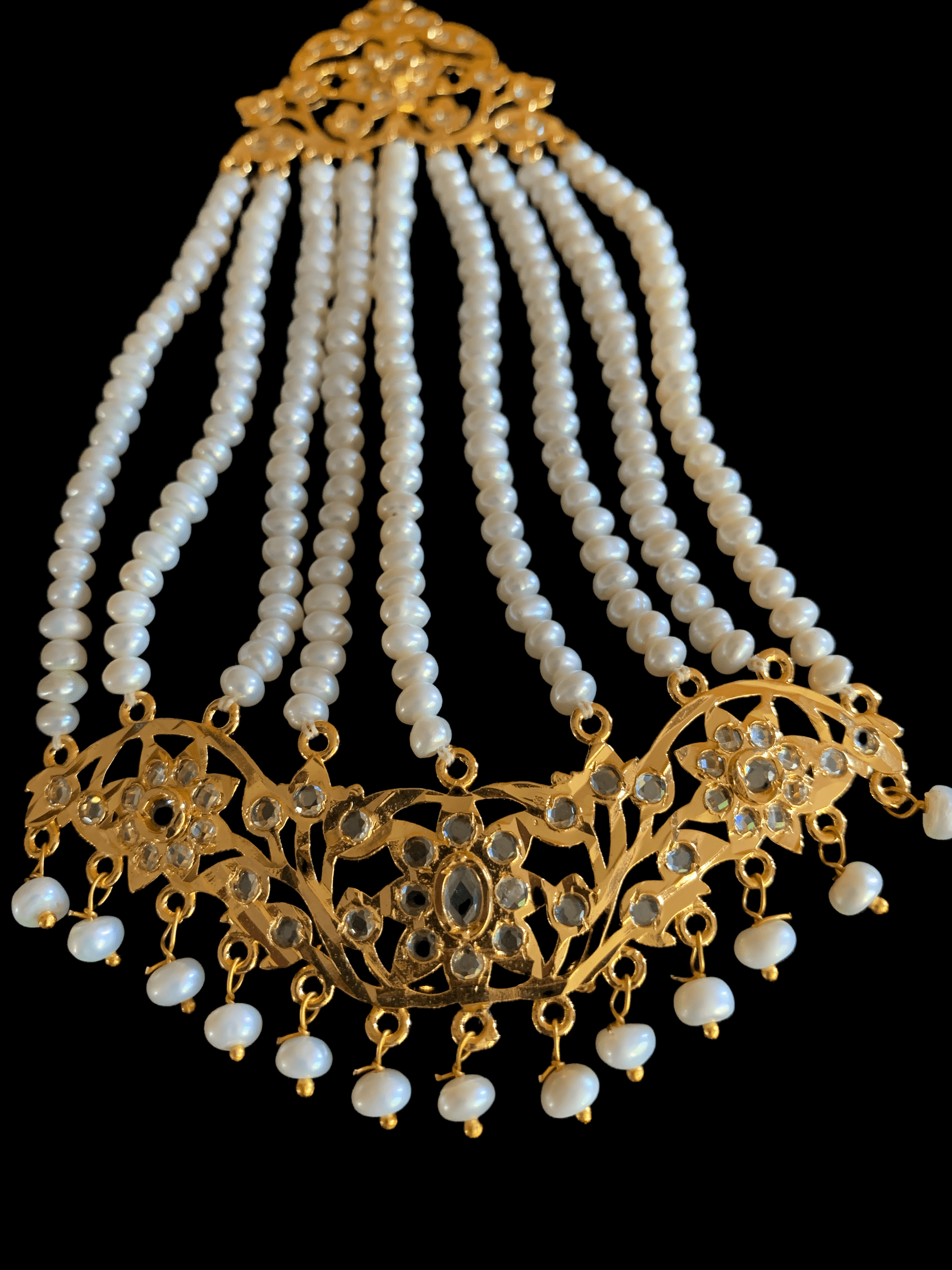 DJHR9 Abira  jhoomar in fresh water pearls  ( SHIPS IN 4 WEEKS )