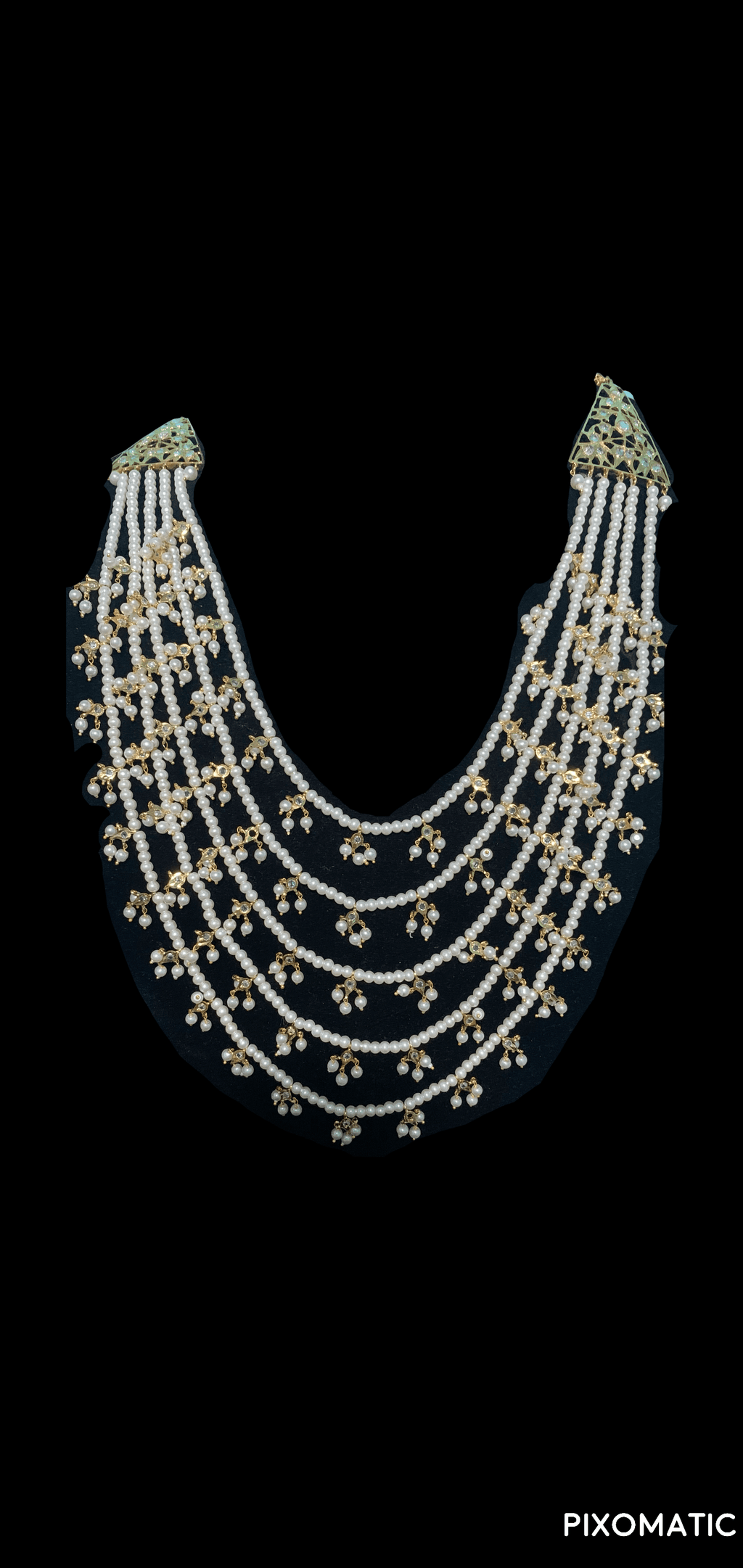 Tanya bridal 5 layer neckalce with jhumka in white ( SHIPS IN 3 WEEKS )