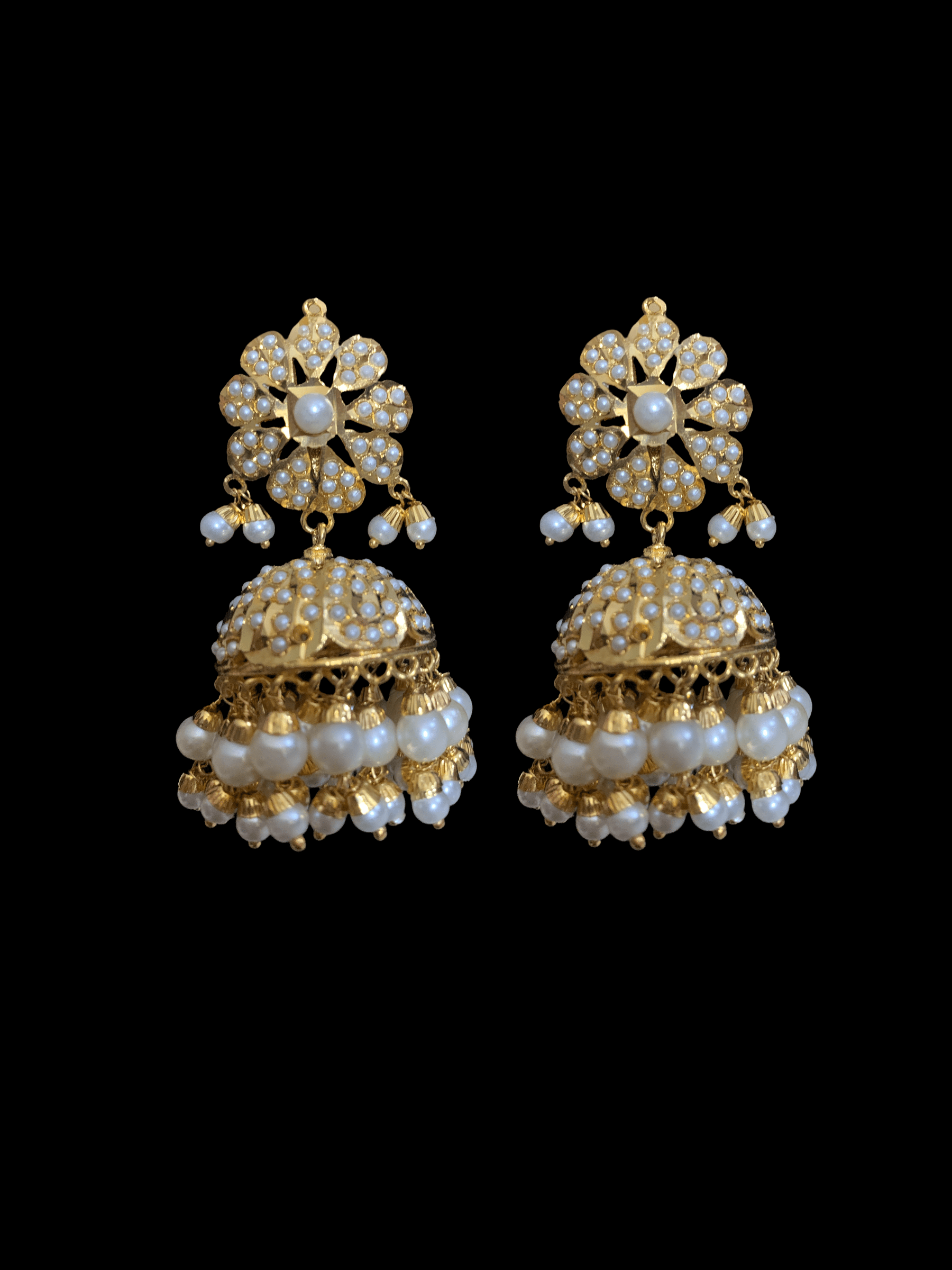 NS66 Rashmika Punjabi jadau necklace with jhumka ( SHIPS IN 2 WEEKS )