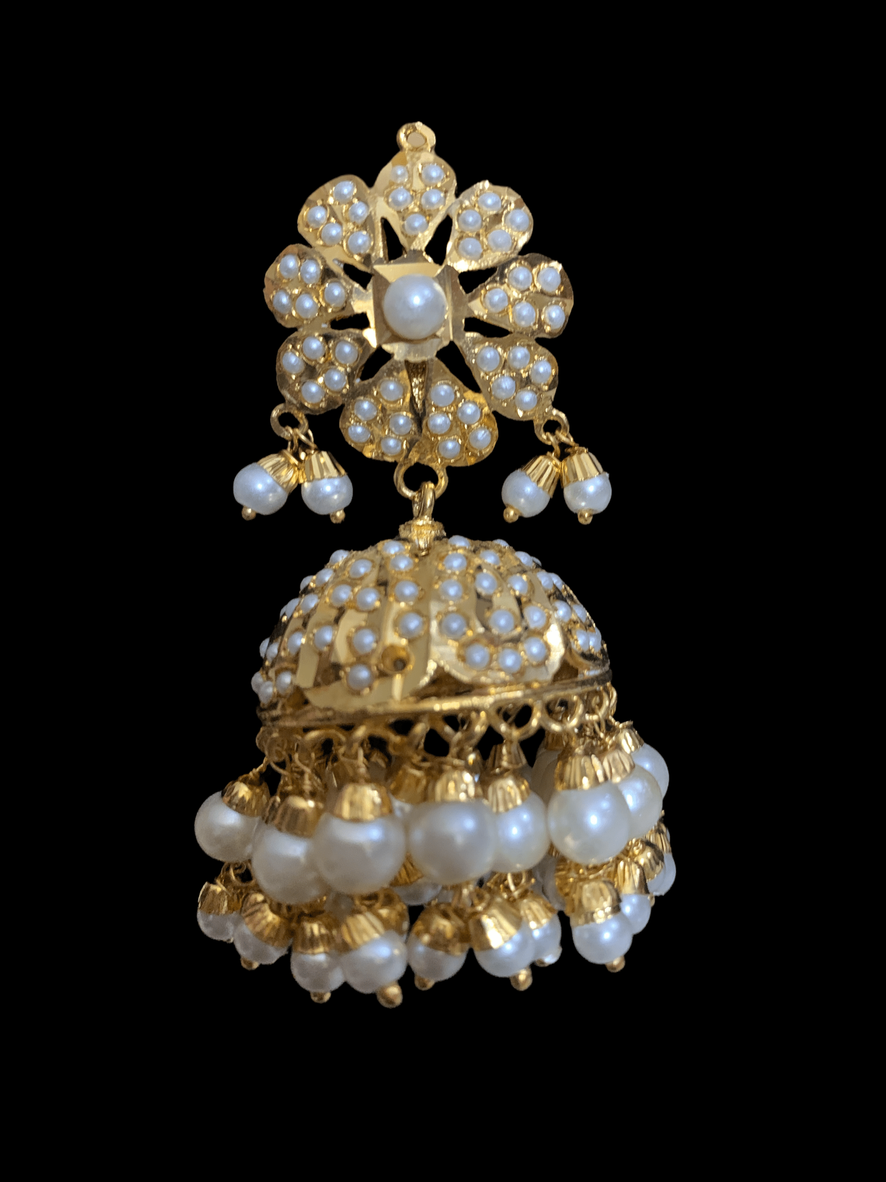 NS66 Rashmika Punjabi jadau necklace with jhumka ( SHIPS IN 2 WEEKS )