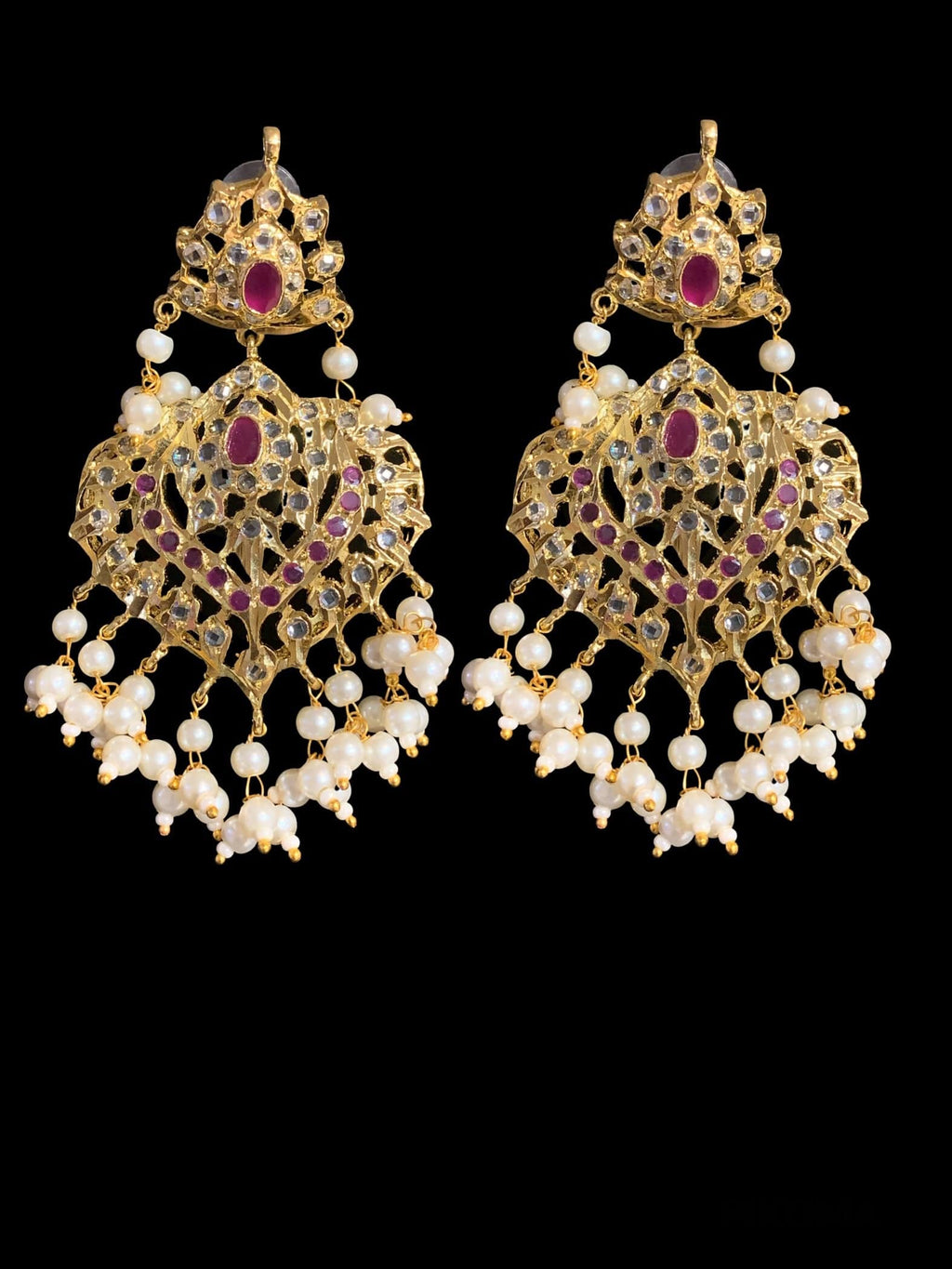 NS223 Leah necklace in pearls and rubies (SHIPS IN 4 WEEKS )