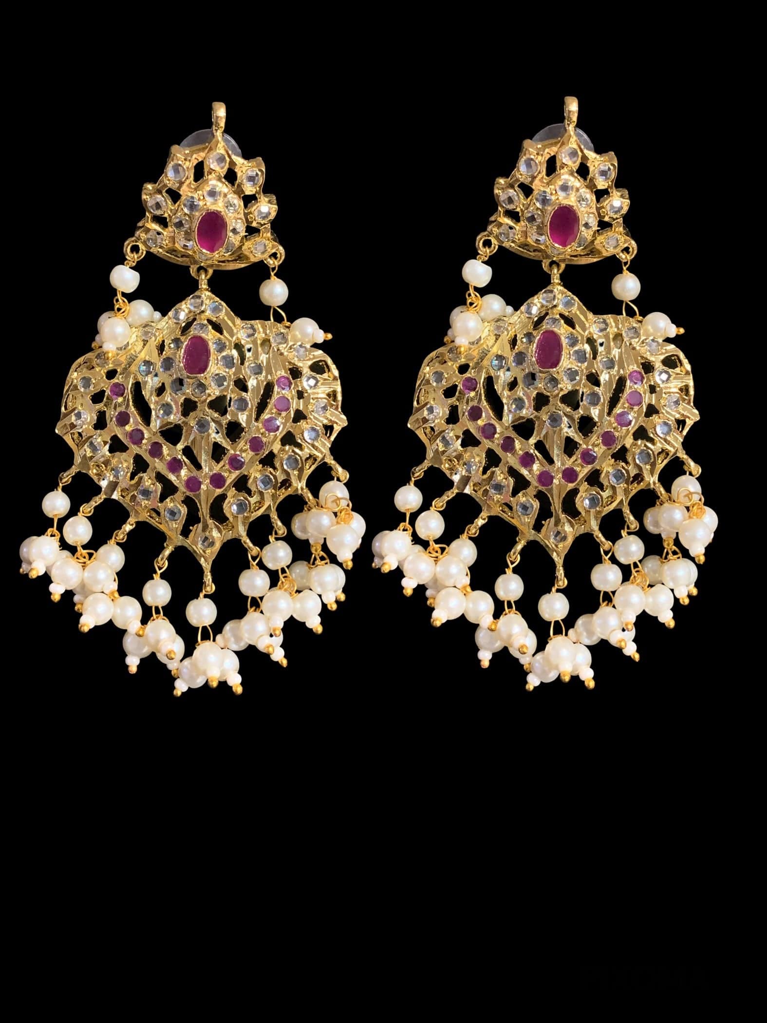 NS223 Leah necklace in pearls and rubies (SHIPS IN 4 WEEKS )