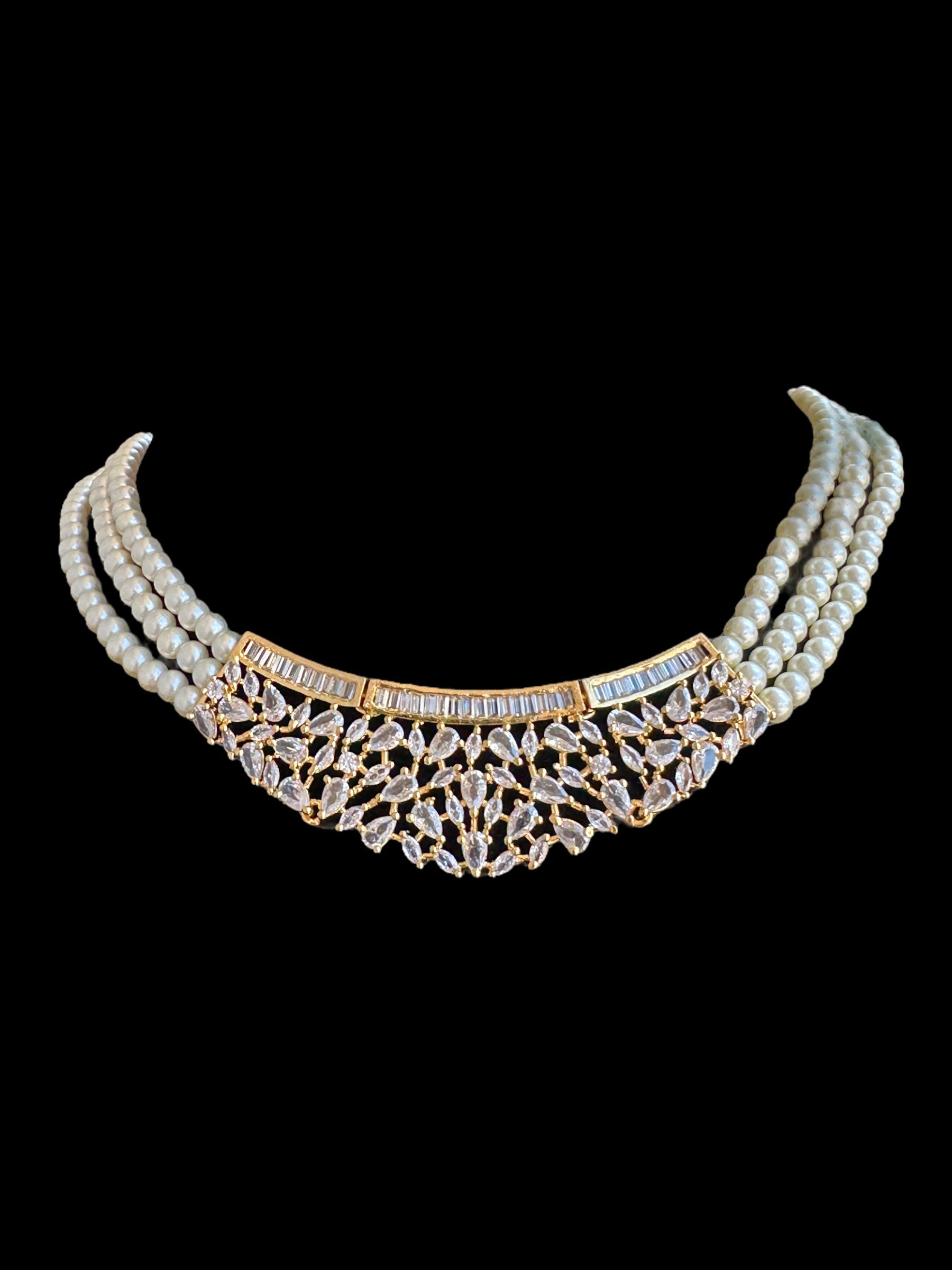 DNS9  cz necklace set in gold plating ( READY TO SHIP )