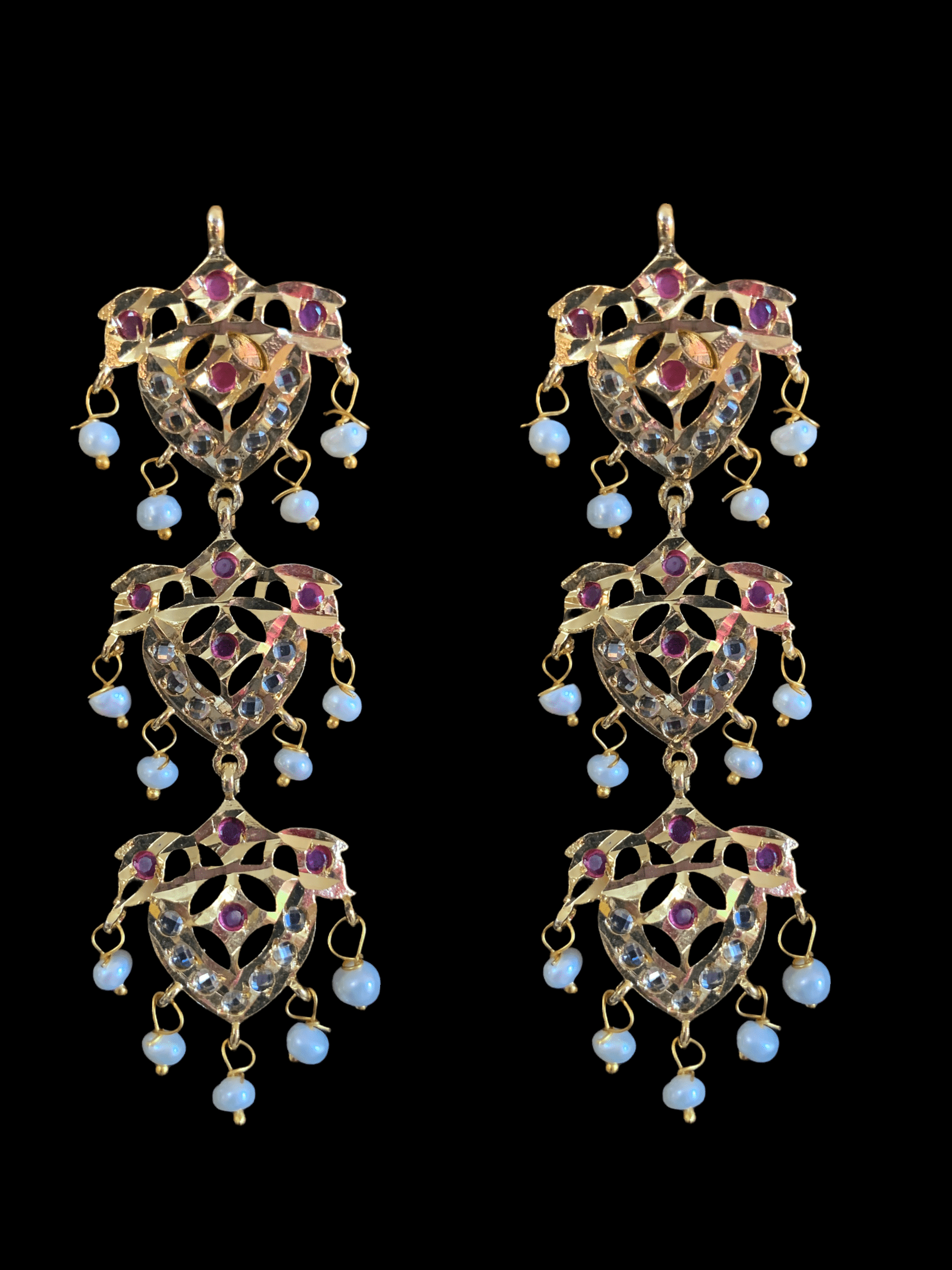 SAT7 Talia  satlada in fresh water pearls - ruby (READY TO SHIP)