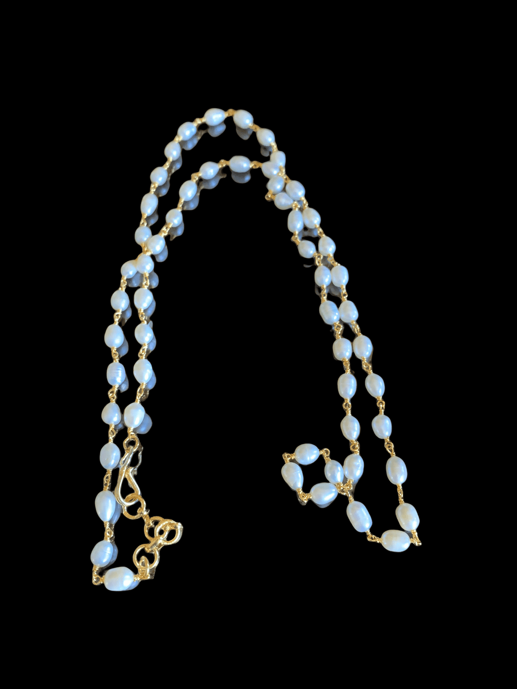 DNS114 Single  layered fresh water  pearl mala  (SHIPS IN 2 WEEKS )