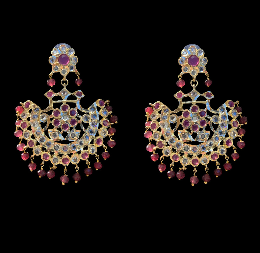 DJET9 Saha chandbali tika in ruby ( READY TO SHIP )