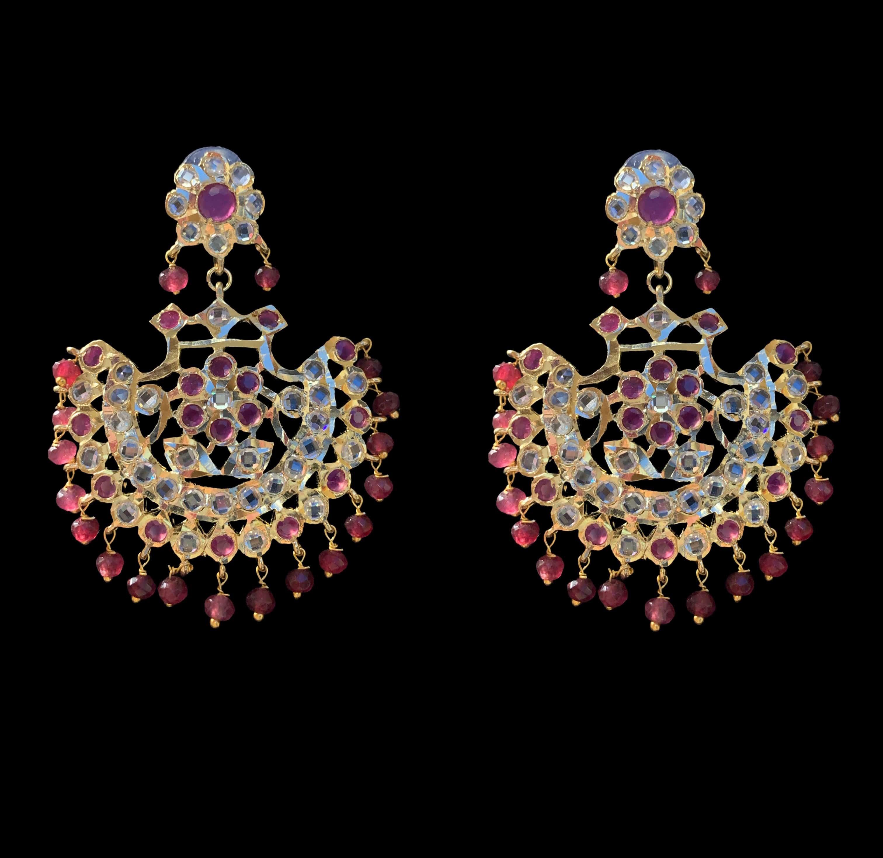 DJET9 Saha chandbali tika in ruby ( READY TO SHIP )
