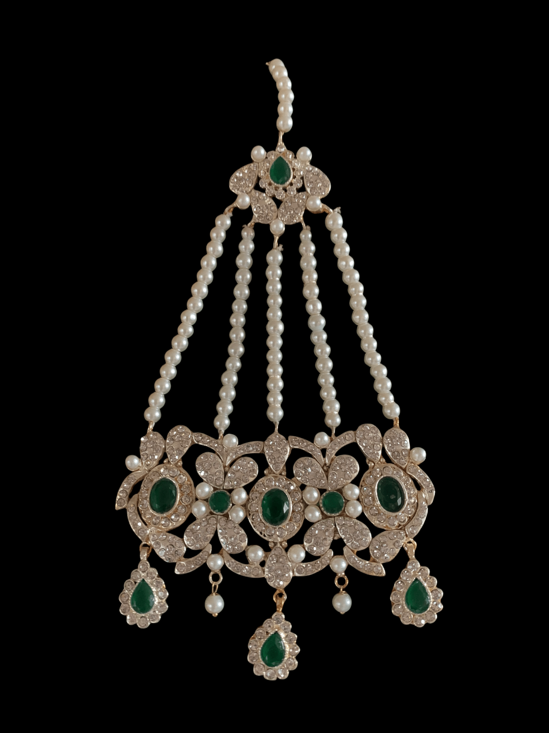 DJHR71 Nilofar zircon tika in green ( READY TO SHIP )