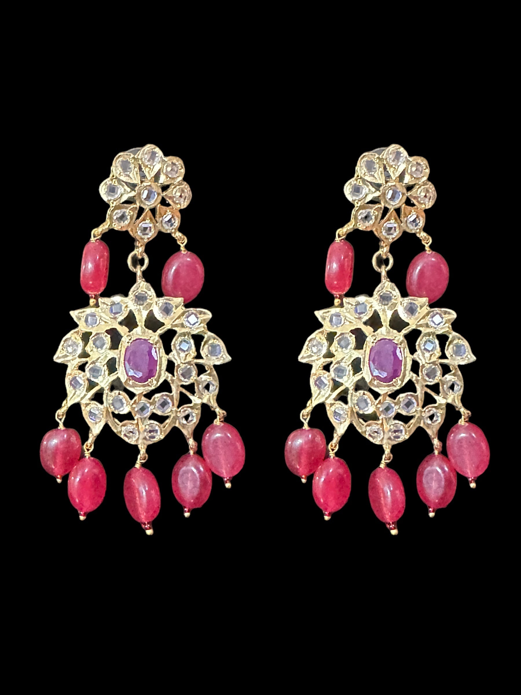 SAT79 Farmana three layer Hyderabadi Jadau necklace with earrings ( READY TO SHIP )