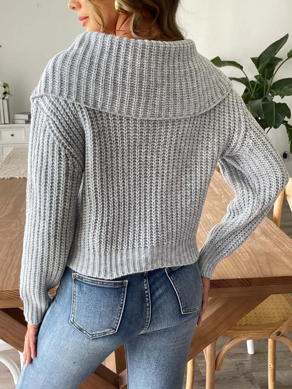 New autumn and winter large collar pullover sweater