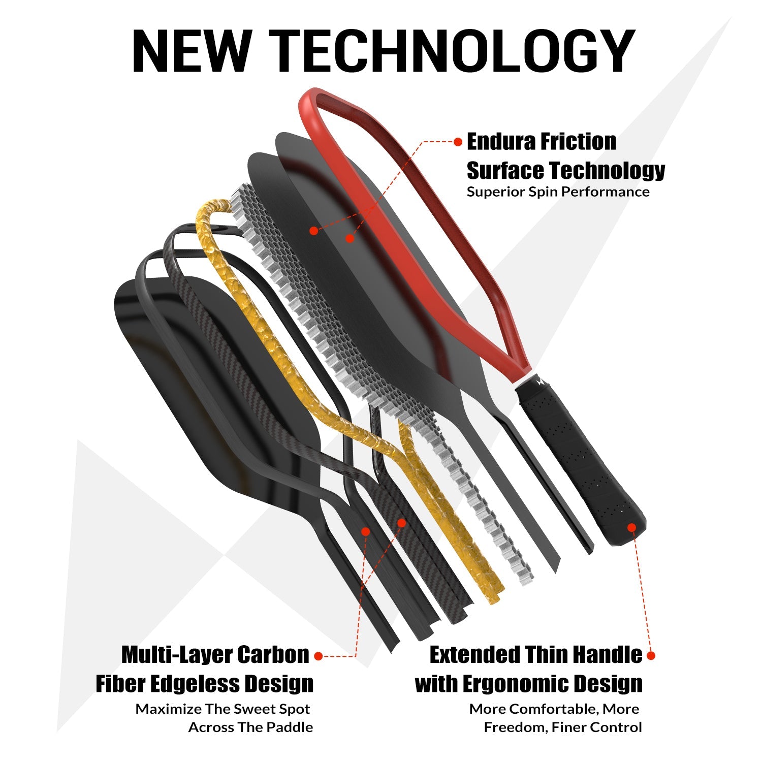 Grasp Power Pickleball Paddle 13mm T700 Carbon Fiber for Explosive Performance